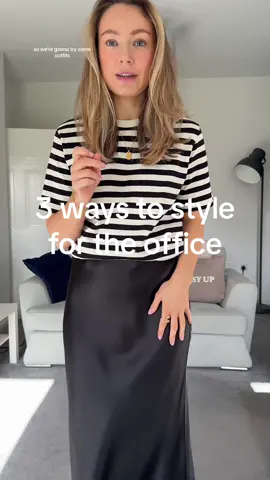 3 ways to style a silk skirt for the office, which one would you choose? 👩‍💻🩷 #womensworkwear #officefashion #officeoutfit #officeoutfitinspo #workwearstyle #workwear #workwearinspo #workwearfashion #workwearcapsulewardrobe #capcut 