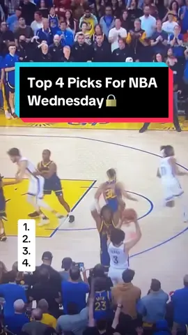 Top 4 Picks For NBA Wednesday🔒#NBA #nbapicks #nbabets #fyp 