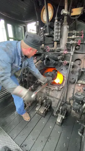 Waking the beast.  #railroad #feedintime #train #steam 