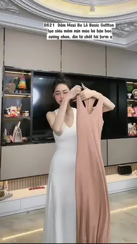 D621  Đầm Maxi Ba Lỗ Basic Cotton#dam #damdutiec ##dambody #yumiyumi #reviewquanao #ngocluciestore #đầm_xinh 