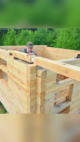 Part 4 - Man Builds the Log Cabin in the Forest #build  #building  #builders  #buildingahome  #cabin  #logcabin  #bushcraft  #wildlife  #woodenhouse  #viral  #fyp