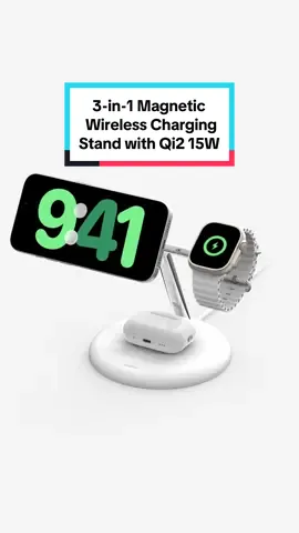 Fast and easy #Qi2 charging is here. Declutter your space with our latest 3-in-1 wireless charging stand, created to provide a fast charge for your devices.  Your iPhone will 💚 our latest 3-in-1 Magnetic Wireless Charging Stand with Qi2 15W. Shop now at the 🔗 in our bio.