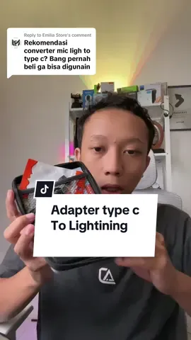Replying to @Emilia Store adapter receiver microphone mixio type c to lightning #adaptertypec #micwireless #ramadanekstraseru 
