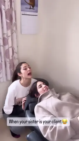 When your sister is your client🤣🤣🤣🤣 #daventry #beauty #clients #hdbrowsofficial #lvllashesofficial #homesalon #browlamination #beautysalon #hdbrows #brows #browsoftiktok #sisters 