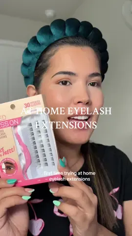 First time trying at home eyelash extensions #diyeyelashextensions #eyelashes #eyelashestutorial 