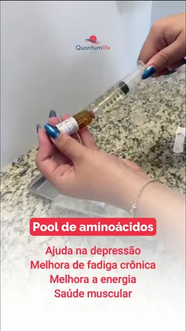 Pool de aminoácidos com benefícios para sintomas da depressão, melhora da fadiga crônica, saúde muscular e aumento da energia e disposição! Saiba mais sobre os nossos tratamentos clicando no link da bio ou falando com a gente pela DM. ✅ Tratamentos exclusivos e baseados em evidências clínicas e científicas, desenvolvidos pela Quantumlife com mais de 5 anos de experiência e mais de 25 mil atendimentos bem-sucedidos. #terapia #ortomolecular #ozonioterapia #dor #vitaminas 