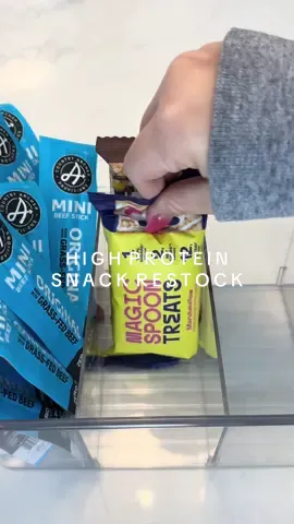 Restock some of my favorite high protein snacks ✨👏🏼 The marshmallow cereal treats from @Magic Spoon are one of my favorite finds! 😋 #magicspoonpartner #restock #asmr #satisfying #proteinrestock #healthy #thatgirl #organization #fridgerestock #snackrestock #healthysnacks 