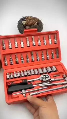 46pcs/set Tool Box Car Motorcy #gongthing #tiktokshop #foryou #fyp #Mga tool sa hardware #Set ng 46 wrenches