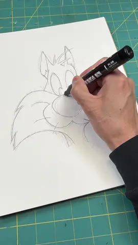 How to draw Sylvester the Cat  #f #p #asmr #triggers #asmrsounds #satisfying #sounds #draw #howto 