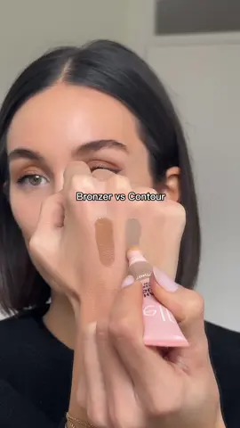 Bronzer vs Contour ✨ contour is more cool-toned and is used to sculpt the face, whereas bronzer is more warm-toned and is used to bring warmth to the face! ❤️ ib: @Jasmin  Contour: @e.l.f. Cosmetics Halo Glow Contour Wand (fair/light) Bronzer: Elf Cosmetics Halo Glow Contour Wand (light/medium) #bronzer #contour #contourtutorial #makeuphacks #makeuptutorial #contourhack #elfhaloglow 