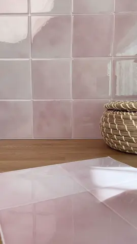 🌷Spring is back!🌸. Why not add a bit of joy to your decor with an easy DIY project. Zellige Temera is the perfect shade of soft pink. #peelandsticktiles #DIY #smarttiles #renterfriendly #diyhomedecor #springvibes #springcleaning 
