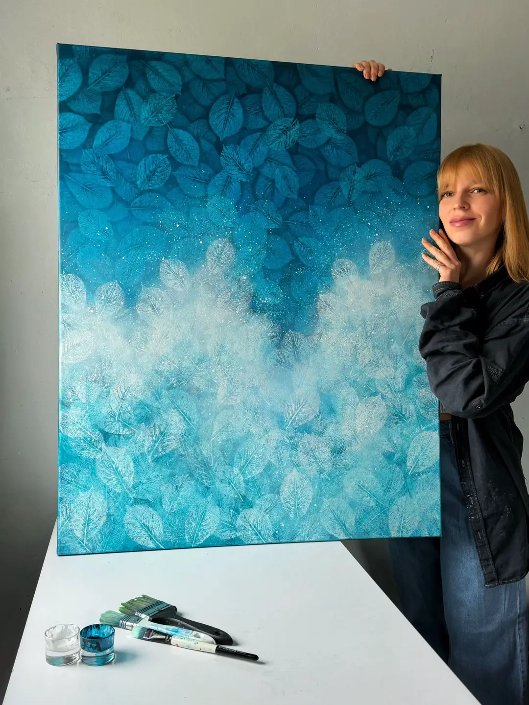 🌊 #acrylicpainting #vinillna #paintingtechnique #canvaspainting #oceanpainting #seascapepainting 