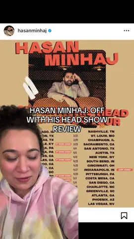Hasan Minhaj is probs one of my like top five fave comedians. I have loved all of his specials, and when he was doing Patriot Act, I would tune in for every episode. I was really sad when the show Patriot Act ended because of how informative and truly amazing it was. If you get a chance to see him on tour, you definitely need to! #hasanminhaj #offwithhishead #comedy #comedian #greenscreen 
