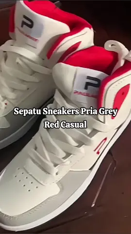PAULMAY - Sepatu Sneakers Pria Lisbon High - Grey Red Casual Shoes Putih Black Hitam #sepatusneakers #sepatutalisneakers #sepatusneakersimport 