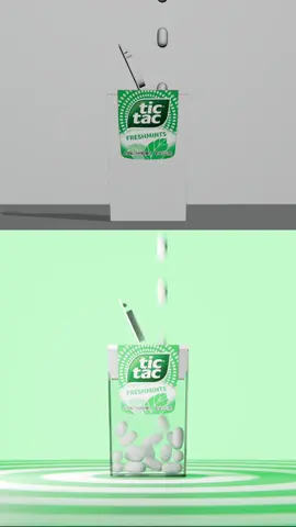 Hice esta animación de tic tac en blender 3d, antes y despues. #productvideo #3danimation #blender3d #3dart #tictac #mints 
