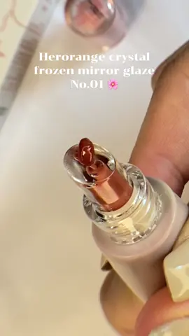 Herorange crystal frozen mirror glaze lip No.01 🌸🩷 #gingerieeereview #รีวิวบิวตี้ #herorange 