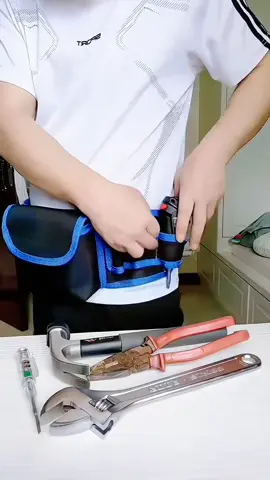 Canvas electricity :/ Work waist pack tool bag portable small storage maintenance wear-resistant multi-function installation tool bag hanging bag special # tool storage # waist pack # storage bag # toolkit put away