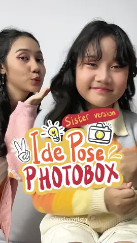 Dari kemarin kepengen photobox tapi antri terus. Jadilah foto sendiri pakai background putih terus edit aja kayak photobox 😆 Aku share disini yah biar sekalian bisa jadi ide pose photobox bareng saudara 😋 #photobox #idepose #poseidea #idegayafoto #photoideas #fyp 