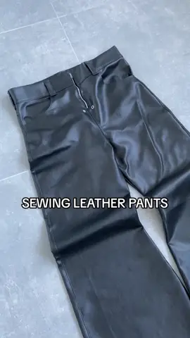 FAUX LEATHER PANTS made by me #viral #fyp #fashiontiktok #selfmade #designer #DIY #tutorial 