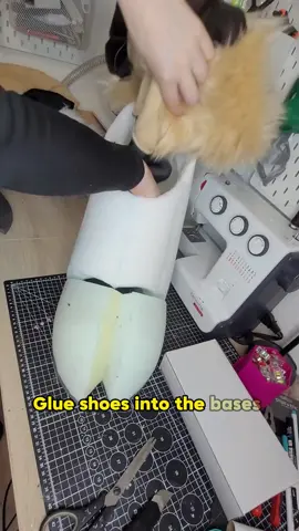 How to make digitigrate fursuit feet hooves. Full tutorial is on Youtube, and the pattern is on my shop, www.mugiwaracosplay.com  #fursuit #furry #fursuitmaker #fursuitmaking #fursuitutorial #fursuitfeetpaws 