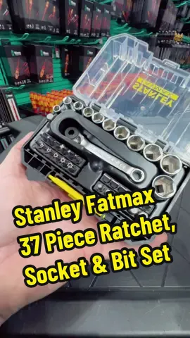 Stanley Fatmax 37 Piece 1/4in Mini Reversible Ratchet, Sockets, Screwdriver Bits, Socket Adaptor and Storage Case. Available at #Epictools Link Above⬆️. . Product description: 37-piece ¼ inch socket set in a compact, small Pro-Stack case, makes it easier to transport and store Transparent lid provides easy and quick view of contents 60-tooth mechanism that allows 6-degree increments for precise tightening in tight spaces 1 x 1/4 inch ratchet wrench. 11 x 1/4 inch sockets (hexagon): 5 - 5.5 - 6 - 7 - 8 - 9 - 10 - 11 - 12 - 13 - 14 mm. 1 x 1/4 mm. Bit holder. 30 x 1/4 inch bits: Pozidriv: 1-2-3, Phillips: 1-2-3, Hex: 3-4-5-5.5-6-7, Slotted: 3-4-5-6-7-8, Tamperproof Torx: 10-15-20-25-27-30 . #stanley #tools #socketset #tool #plumber #electrician #fitter #mechanic #engine #handtools 
