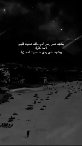 يشهد علي ربي اني ماقد عطيت قلبي لاحد كثرك  ويشهد علي ربي ما حبيت احد زيك