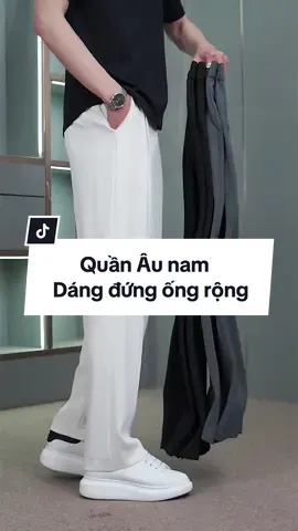 Quần âu nam dáng đứng suông ống rộng #thoitrangnam #TikTokFashion #dangsuong #quanaunam #quanongrong 