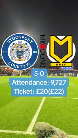 47/92 ✅ Edgeley Park, Stockport County. Stockport County 5-0 MK Dons, EFL League Two #football #Soccer #england #englandfootball #PremierLeague #efl #stadium #stockport #mkdons #limbs #footballtiktok #viral #english 