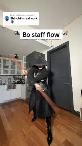Replying to @Prince fr me imagining my ancestors when training with the bo staff 🥷🖤 #martialartist #martialartstraining #weapons #martialartswomen #bostaff 