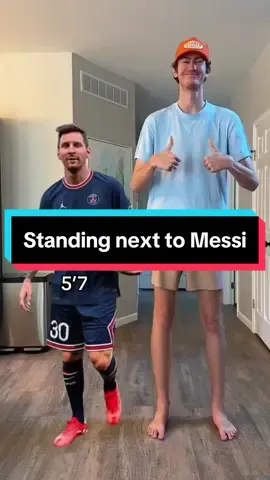 Standing next to the GOAT. #tall #messi #Soccer