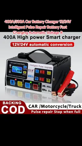 #CarBatteryCharger 12/24V Intelligent Pulse Repair Battery Fast Charging Automatic Voltage 