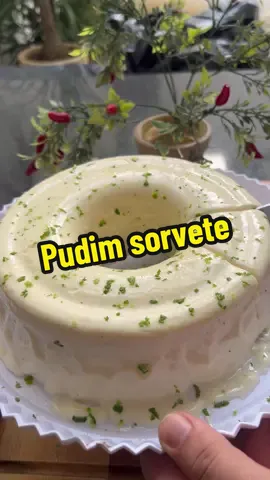 Pudim sorvete de chocolate branco e limão 🍋 #pudim #sorvete 
