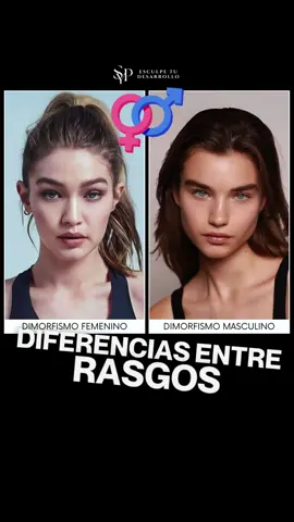 Diferencias entre rasgos femeninos y masculinos en mujeres.