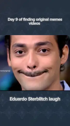 Day 9 -Meme history - Eduardo Sterblitch Laugh refers to a video of Brazilian actor and comedian Eduardo Sterblitch struggling not to laugh and then breaking from a 2016 episode of the talk show Programa do Jô. The video became the subject of memes, particularly image macros and as a reaction GIF as early as 2017 in Brazil, seeing a revival on Reddit in mid-2021 with English-speaking web users. Origin - On November 1st, 2016, the Brazilian late-night talk show Programa do Jô had comedian Eduardo Sterblitch on for an interview. At the 9:29 mark in the interview the host talks up Sterblitch's camera presence and begins a slow zoom-in to jokingly demonstrate it. Sterblich tries to keep a straight face as the host jokes with him, but he breaks into a large smile. The video gained over 174,000 views on YouTube in five years. A screenshot and GIF of the video started spreading online as early as 2017 through South America. For example, in 2017 memer sentoavara posted a now-deleted Portuguese image macro using the screenshot. The clip was cut and added to GFYcat on May 22nd of 2017. It was added to Tenor in 2018. Paragraph from knowyourmeme.com on google #laugh  #trending  #memes  #funny  #viral  #fypmemes 