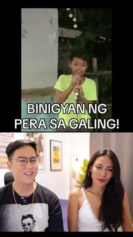 Filipino kid was given cash after singing a song! He sounded so good despite feeling a bit under the weather. Galing mo dodong! CTTO: Rovic Lirio  SINGER: Ronni Reaction with @Jean Adirolf 