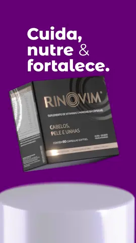 Use @rinovimoficial. Uma exclusividade Rede Economize para fortalecer seus fios e unhas, além de combater quedas de cabelo e dar mais vida à sua pele!