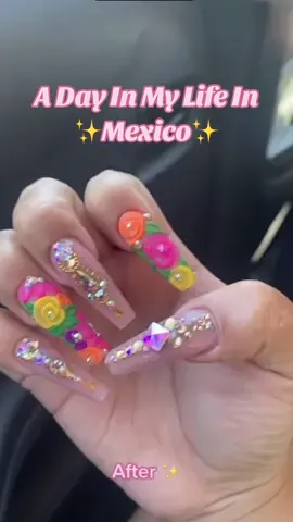 I still can’t get over this nail set 🤩💐!! • • • #adiml #adayinmylifevlog #adayinmylife #spendthedaywithme #aguascalientesmexico🇲🇽 #mexicovlog 