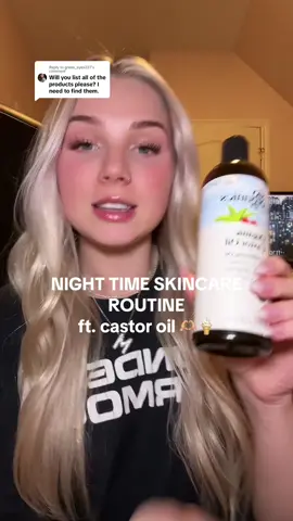 Replying to @green_eyes227 here’s my end up nighttime skincare routine with castor oil🫶🏼🍦🧼 #nighttimeroutine #skincareroutine #glowupovernight 