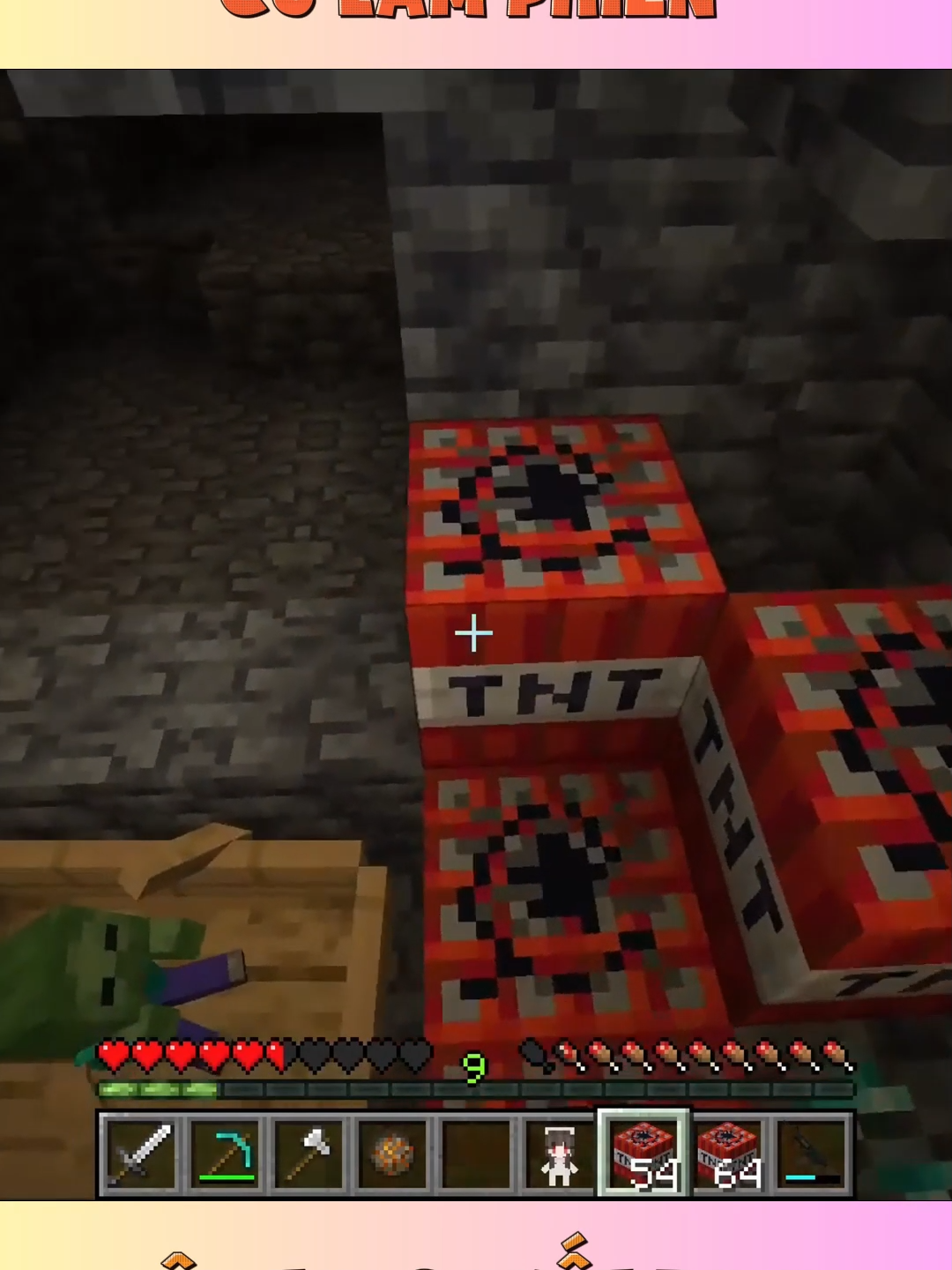 Đang đào kim cương mà nhóc zombie này cứ nghịch nên tui quyết định...#Sanzhang #Minecraft #viral #meme #fyp
