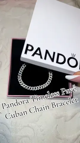 Viral Pandora Timeless Pavé Cuban Chain Bracelet BACK IN STOCK ONLINE $225 (wearing size 6.3 in) rating 9/10 #cubanbracelet #pandora #pandoratimeless #pandoratennisbracelet #pandorabracelet #blackgirltiktok #review #unboxing 