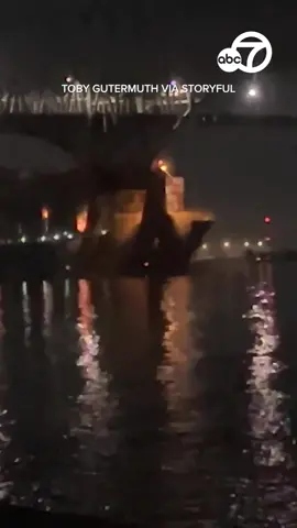 A resident in #Baltimore, #Maryland captured the catastrophic moment when the Francis Scott Key #Bridge #collapsed into the water after a #cargoship crashed into it.