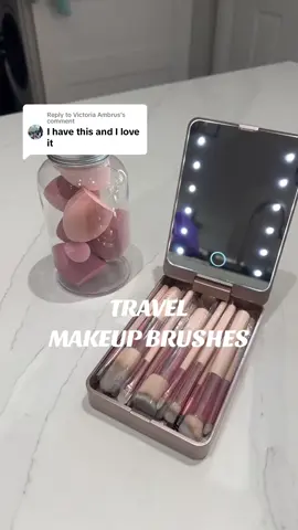 Check out my new LED travel makeup brush set! ✨ I’m obsessed with this and can’t wait to start traveling! Comment for purchase link! 🛍️ #travelmakeupbrushset #travelmakeup #travelessentials #travelprep #carrissaexplainsital #traveling #girltravel #travelmusthaves #youneedthis #tiktokmademebuyit