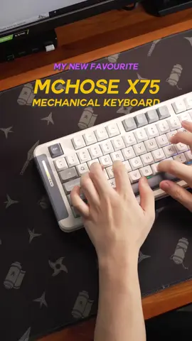 My newest keyboard from MCHOSE, X75! Great sound, feel and style. This keyboard feels very premium and very nice to type on. I love this keyboard! #mechanicalkeyboard #keyboard #keeb #unboxing #review #techreview #gaming #gamingkeyboard 
