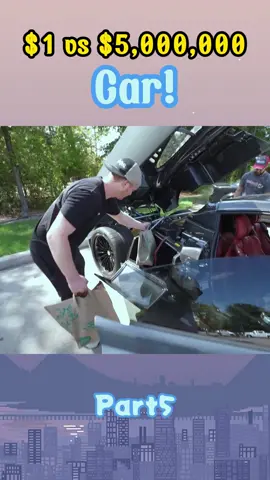 $1 vs $5,000,000 Car!! - Part 5 #unspeakable #Vlog #fyp #viral #foryou #trending