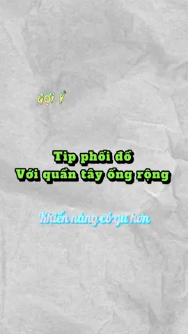 Quần tây ống rộng không chỉ để phối đi làm đâu nè  #phoidoxinh #tiktokfasion #thoitrang #outfit #xuhuong #yennye 