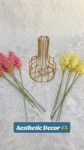 Cute and aesthetic decor 🫶 Nordic Golden Iron Vase with Hydroponic Glass for Ornaments Artificial Flower dried flowers Decor. #decor #aestheticdecor #driedflowers #ironvase #artificialflowers 