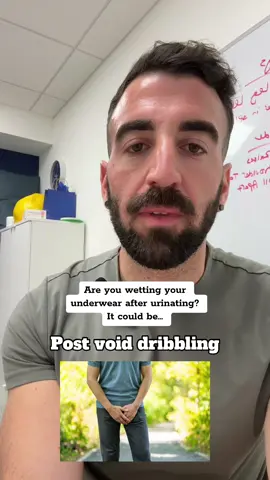 Dribbling in your underwear after you pee? 💦 It could be related to pelvic floor dysfunction.  #leaking #dribbling #pelvicfloor #pelvichealth #menshealth #urology #fyp