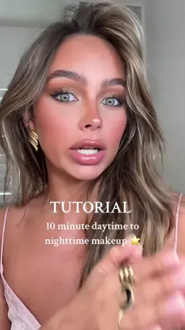 10 minute daytime to nighttime makeup ⭐️😊 for my lazy girls or my girls that are always late lol #makeup#touchups#grwm#makeuptutorial