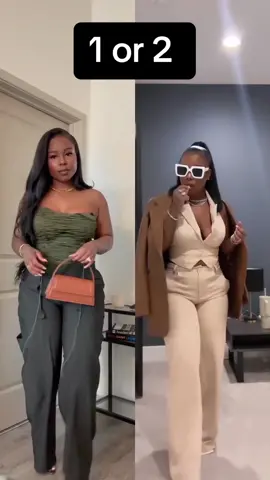 Which do you prefer 1 or 2 ???? I cannot choose😍😍😍 by (sevynthestylist) on IG  #OOTD #dressup #melaninpoppin #casualoutfits #grwm #styleinspo #outfitoftheday #neutraloutfit 