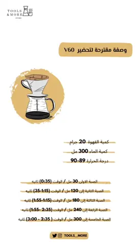 وصفة لحضير V60 بارد و حار ☕️✨ شاركنا وصفتك ☕️ ولا تفوتك عروض شهر الخير تخفيضات تصل حتى 50% ✨ للطلب تفضل بزيارة المتجر الموضح بالبايو ✨ #your_coffee #تولز_اند_مور #رمضان #v60 #اسبريسو #explor #اكسبلور #وصفة ايس درب حار #وصفة #وصفةv60 